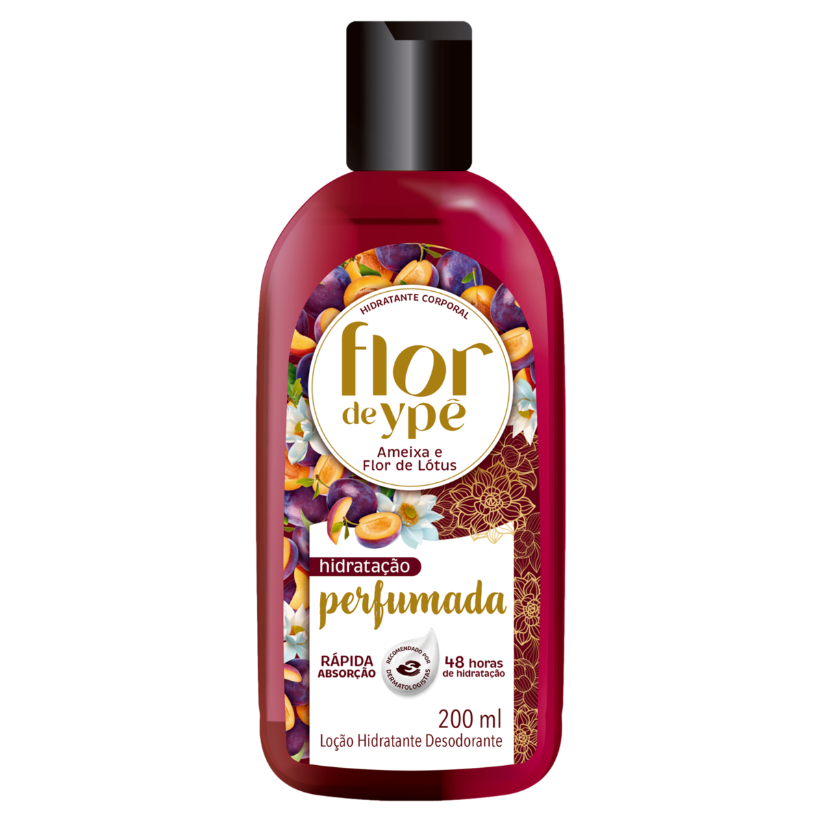 Hidratante Corporal Loção Desodorante Ameixa e Flor de Lótus Flor de Ypê Frasco 200ml
