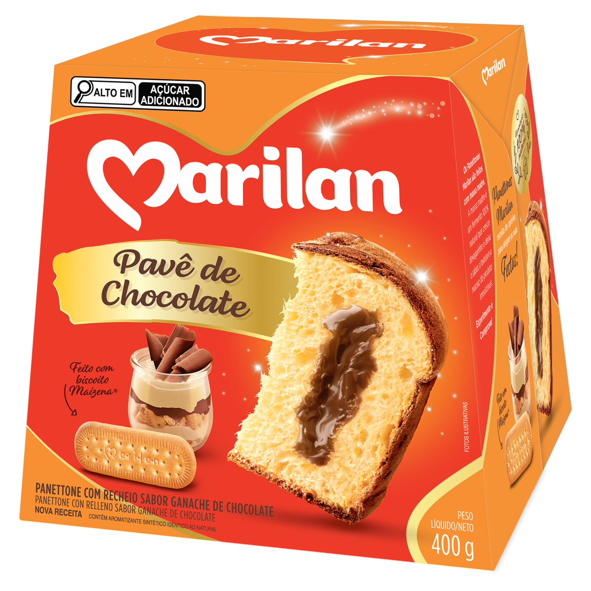 Panettone Pavê De Chocolate Marilan Caixa 400G