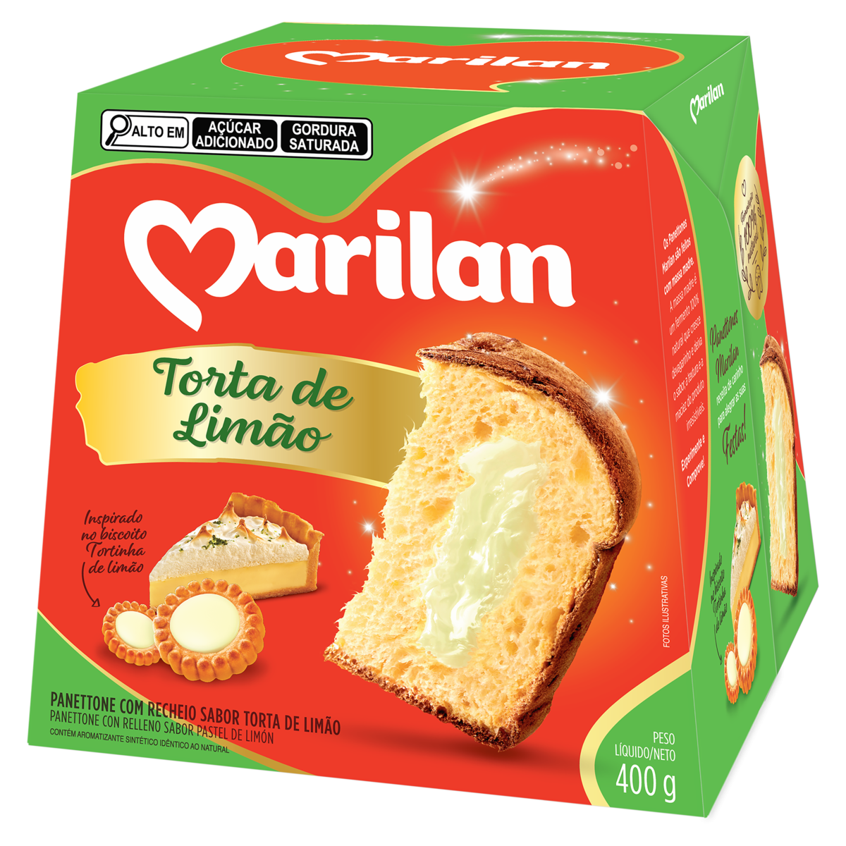 Panettone Recheio Torta De Limão Marilan Caixa 400G