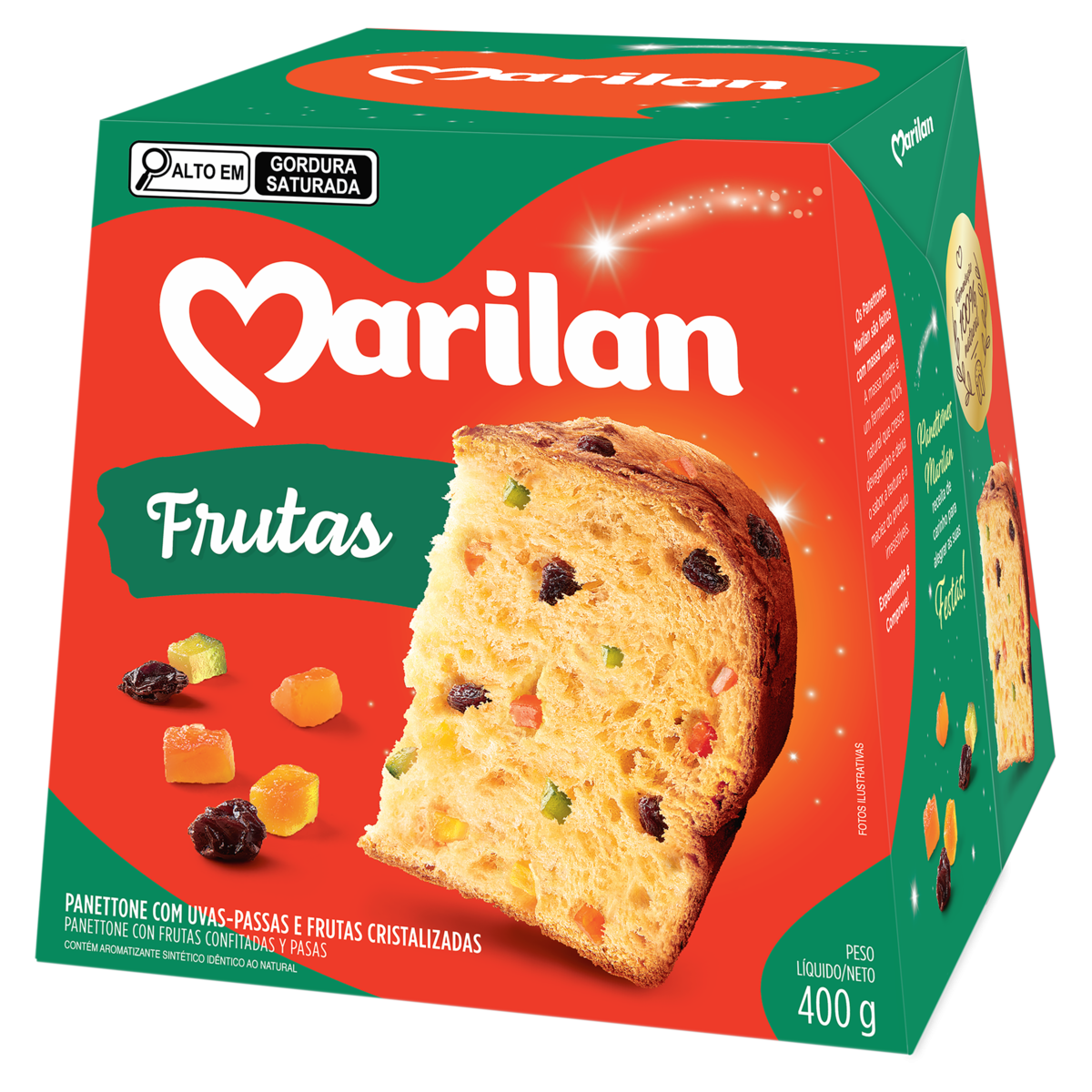 Panettone Com Frutas Cristalizadas E Uvas-Passas Marilan Caixa 400G