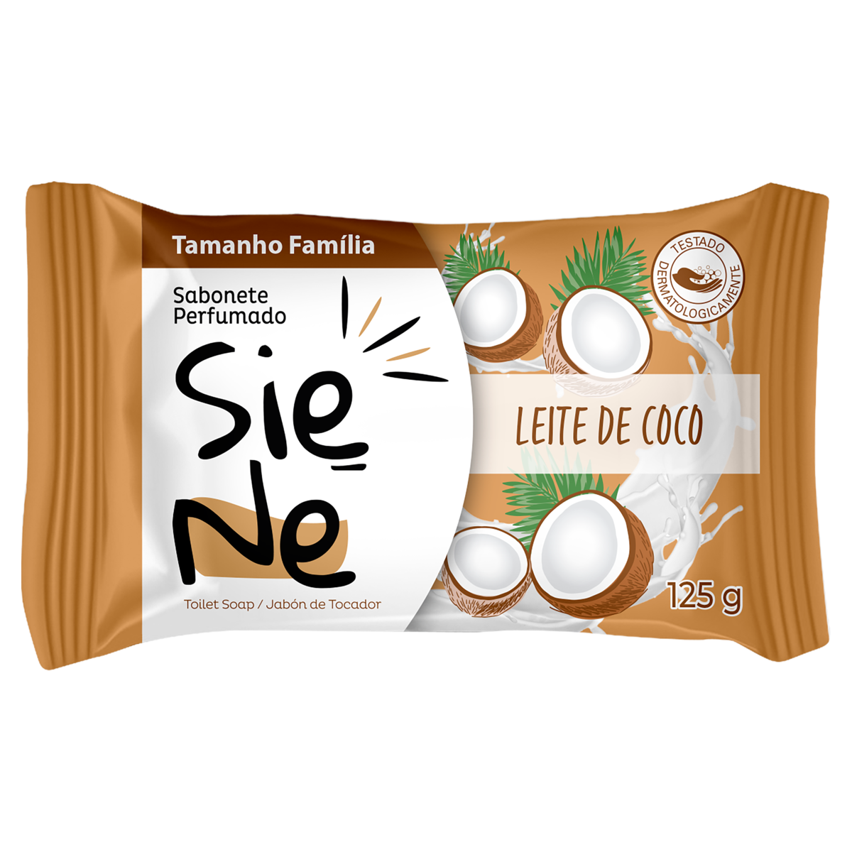 Sabonete Barra Leite de Coco Siene Flow Pack 125g Tamanho Família