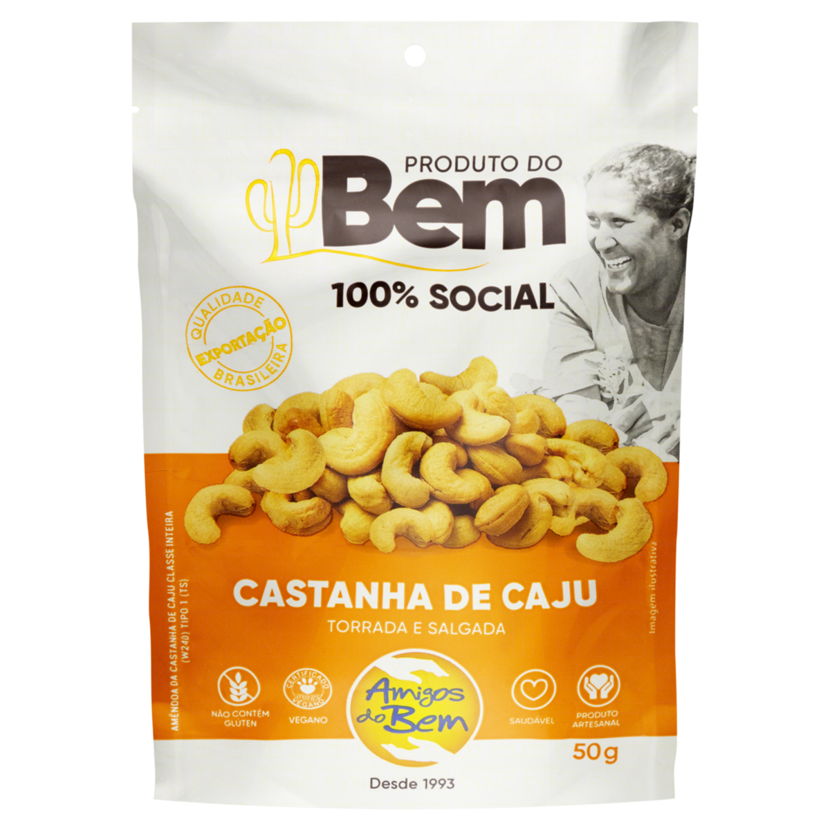 Castanha Caju Salgada 24unx50g Amigos Bem