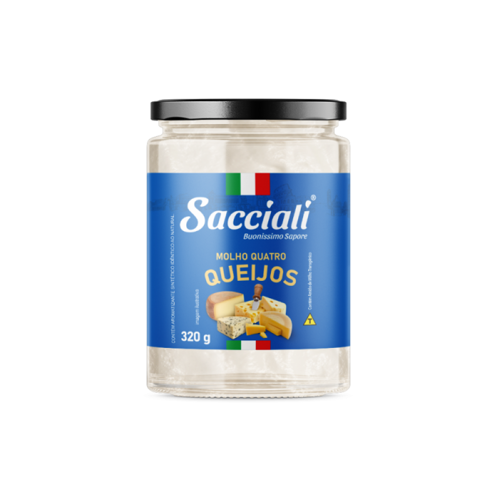 Molho 4 Queijos Vidro 12X320G Sacciali