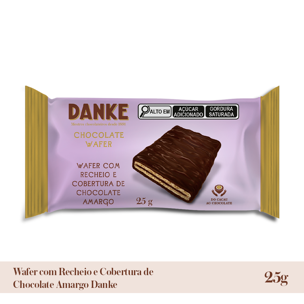Barra Chocolate Wafer 70% 12x12x25g Dk