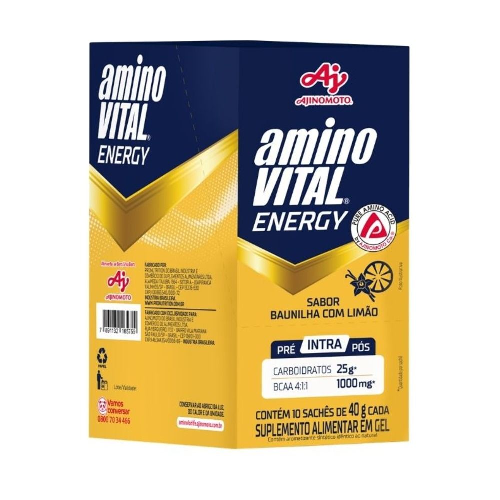 aminoVITAL® Energy Gel - Baunilha Com Limão - 10 Sachês