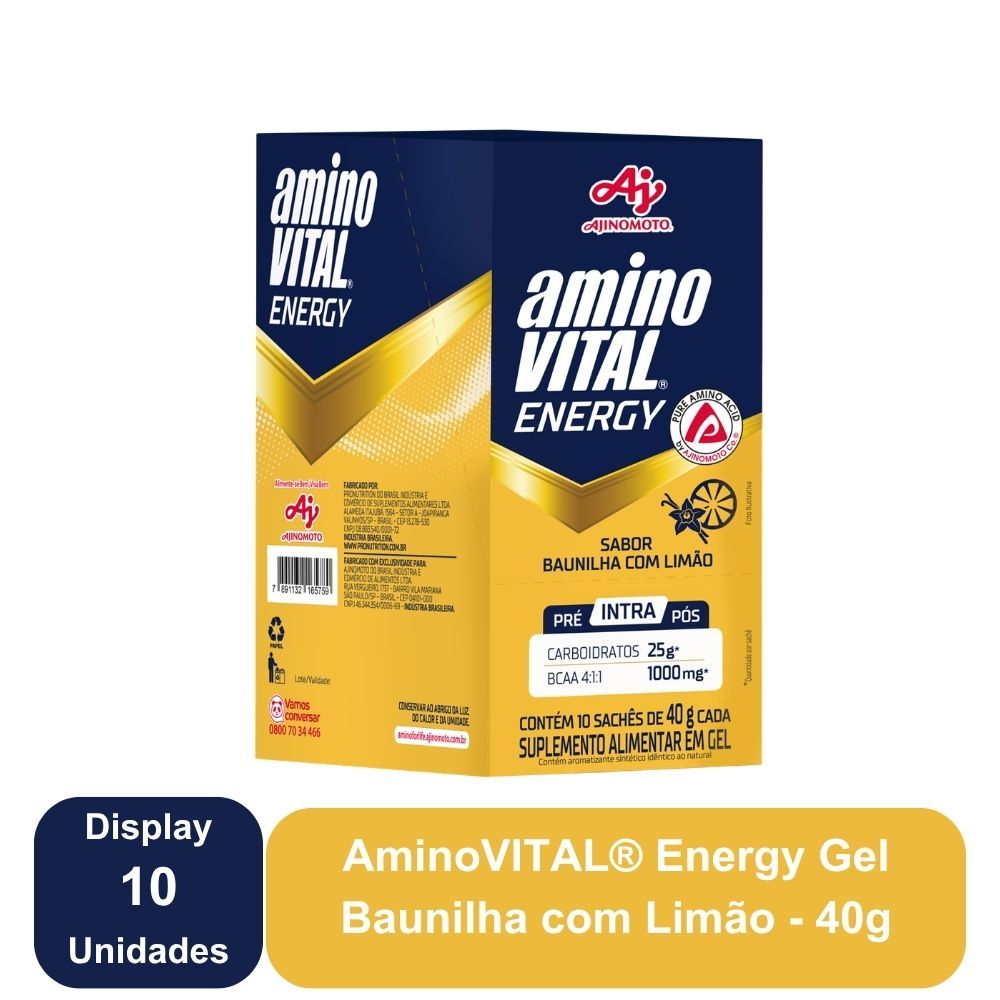 aminoVITAL® Energy Gel - Baunilha Com Limão - 10 Sachês