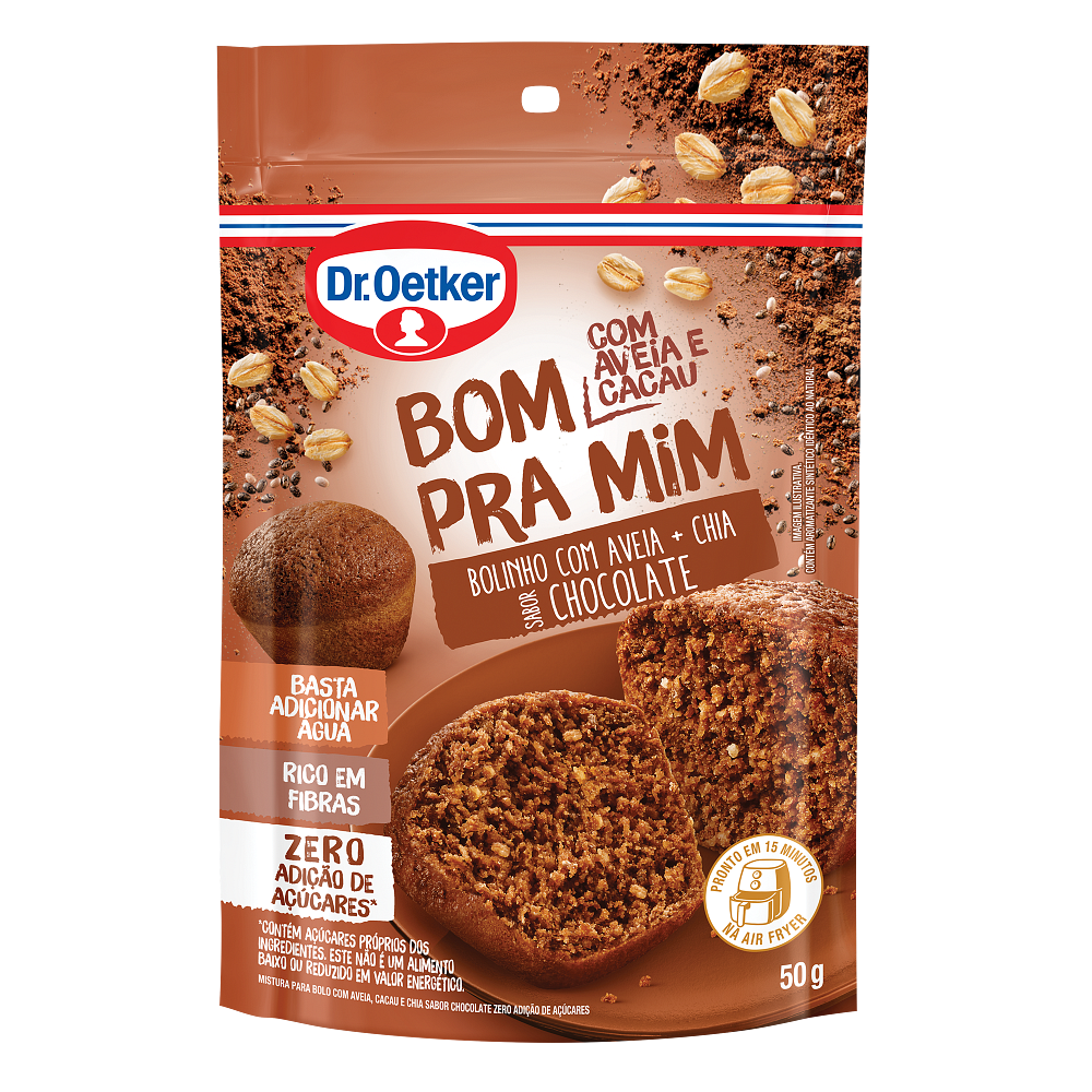 Mistura para Bolo de Chocolate com Aveia e Chia Zero Açúcar 50g