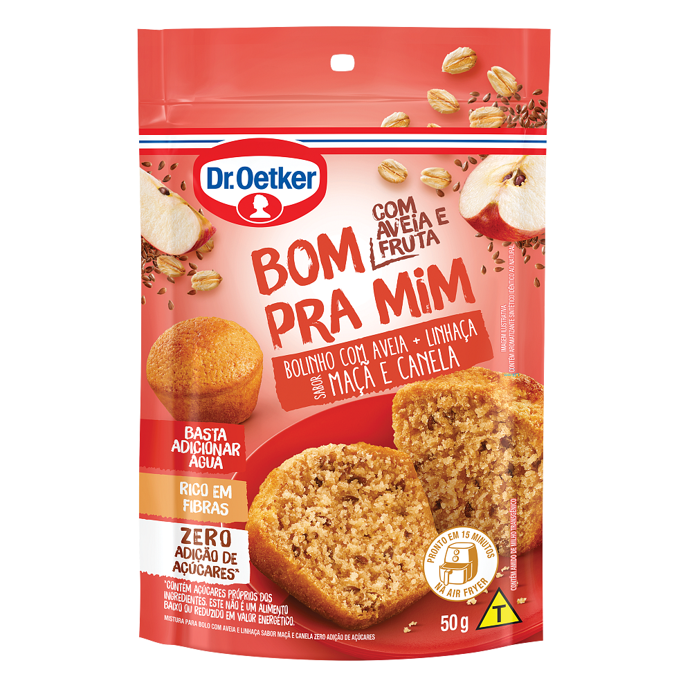 Mistura para Bolo de Maçã com Aveia e Linhaça Zero Açúcar 50g