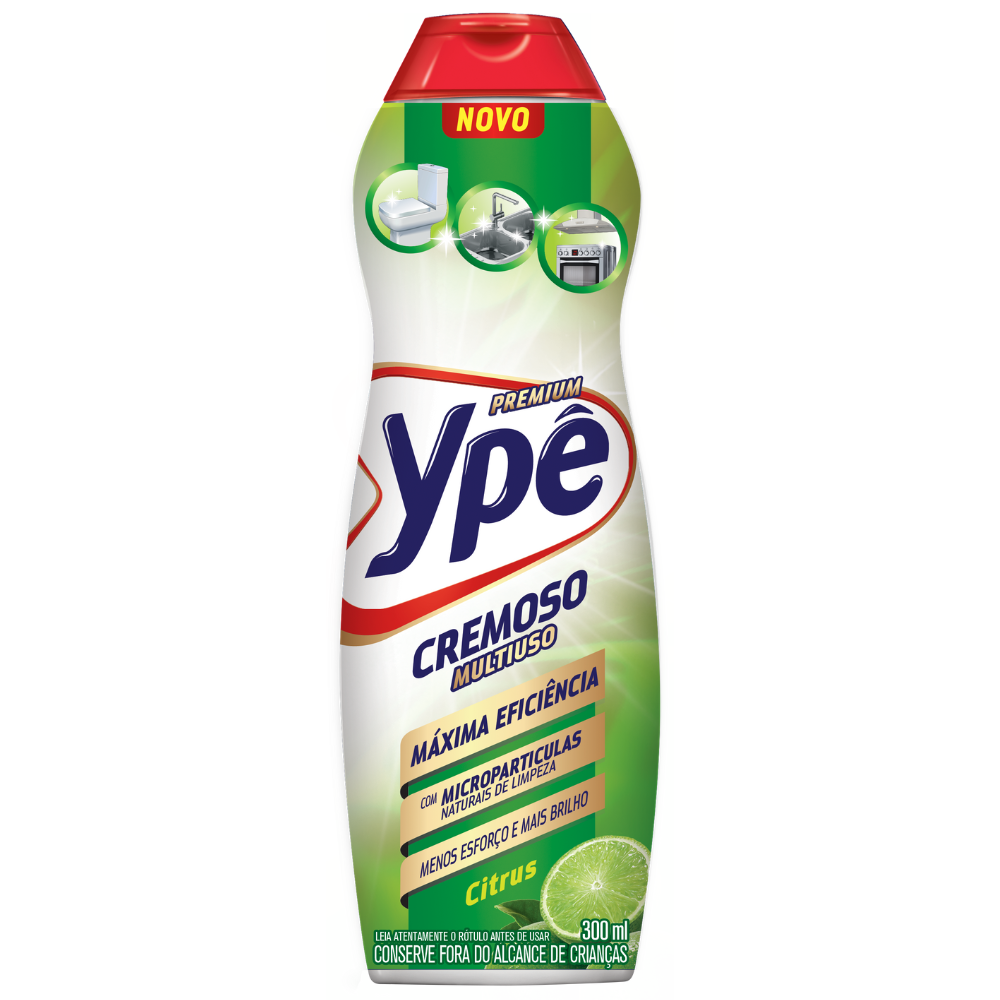 Multiuso Cremoso Ypê Premium  Citrus 300ml - Máxima Eficiência - Saponáceo