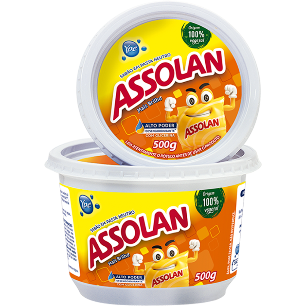 Sabão Em Pasta Assolan Neutro 500g - Mais Brilho - Sabão Em Pasta