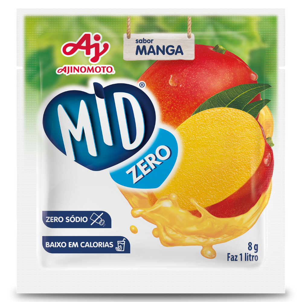 Refresco Em Pó Mid® Zero Açúcar Sabor Manga 8G