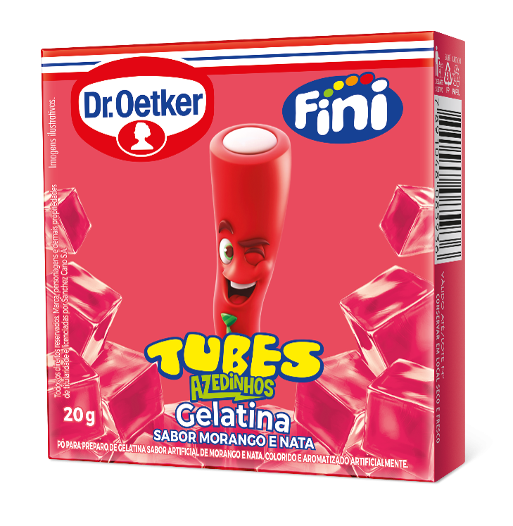 Gelatina Tubes Morango Azedinho 20g