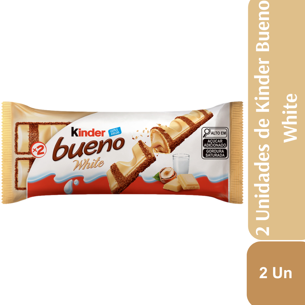 Kinder Bueno White Chocolate Branco 39g 2 Unidades