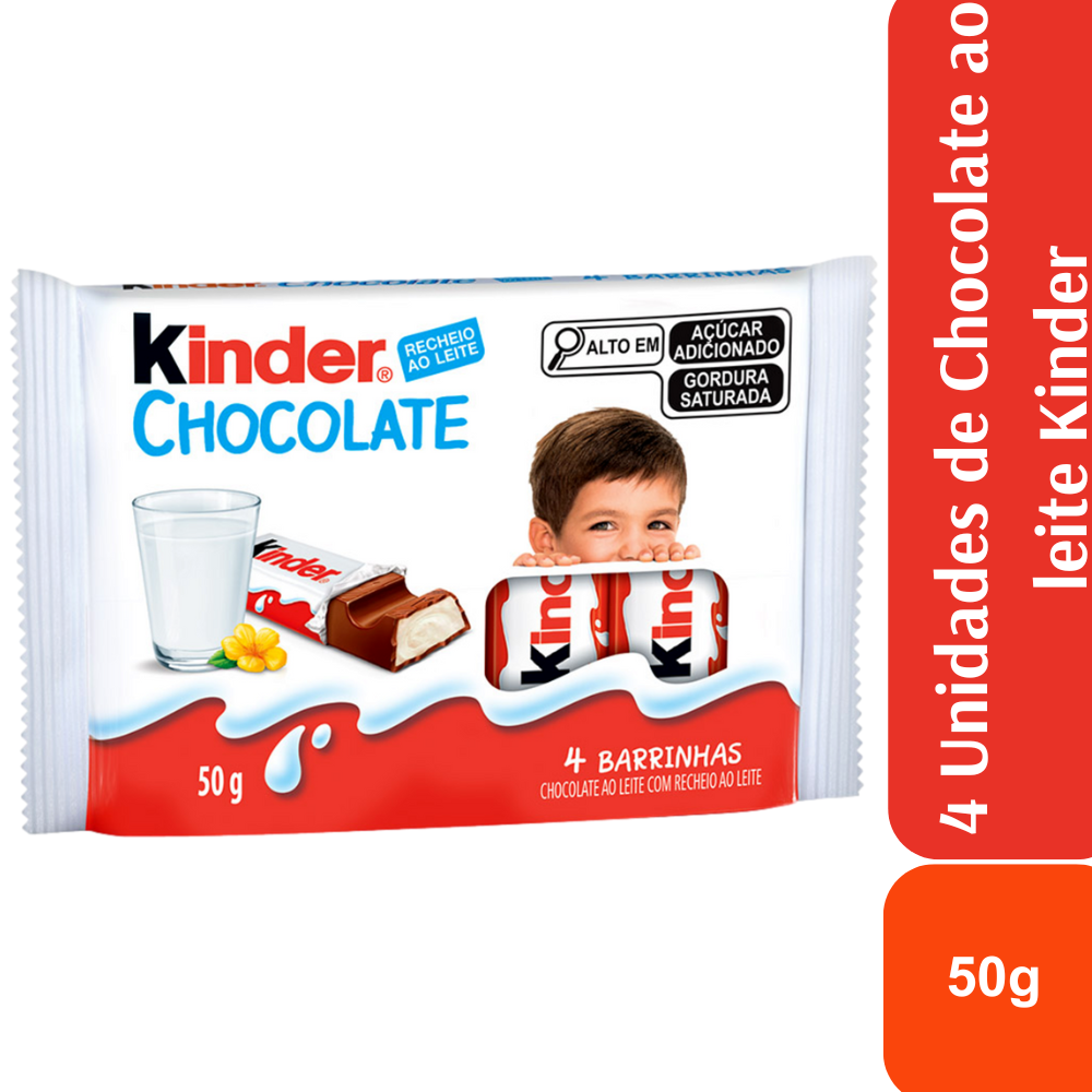 Kinder Chocolate ao Leite 4 unis 50g