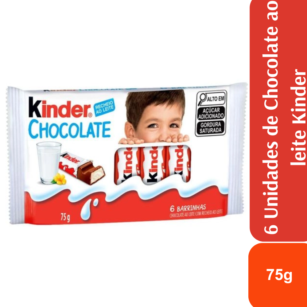 Kinder Chocolate ao Leite 6 unis 75g