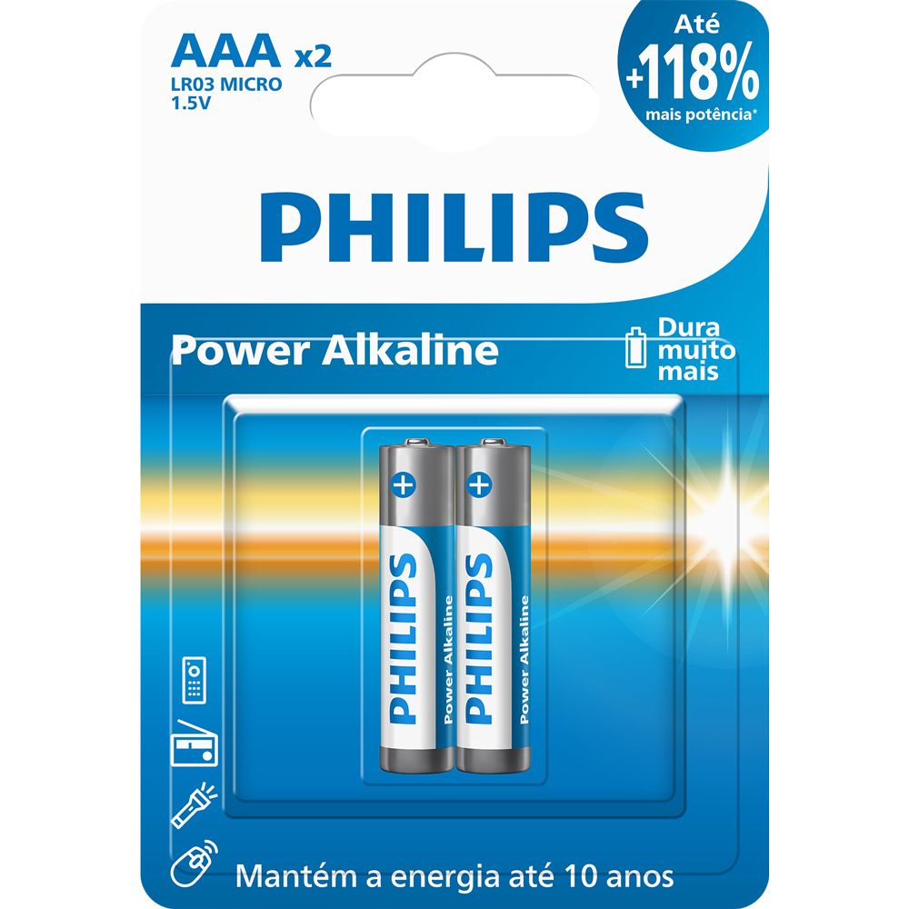 Pilha Philips Alcalina Aaa 1.5V Blister