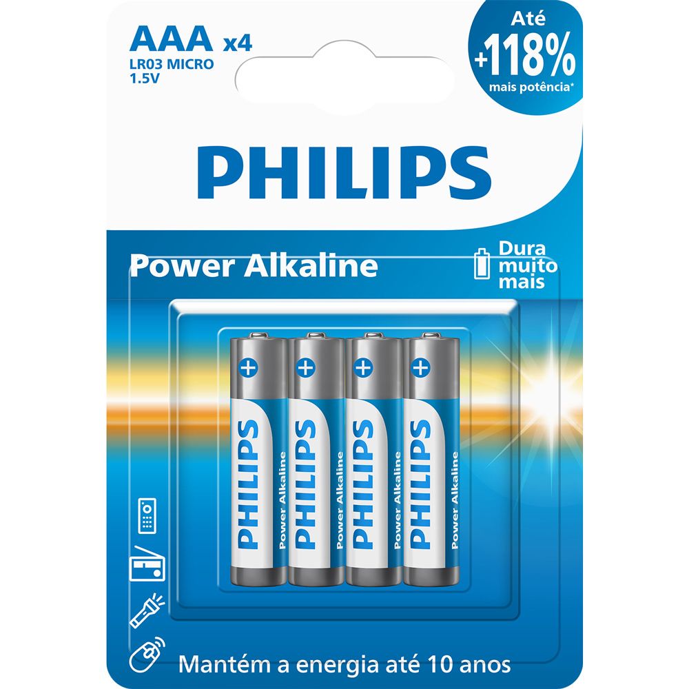Pilha Philips Alcalina Aaa 1.5V Blister