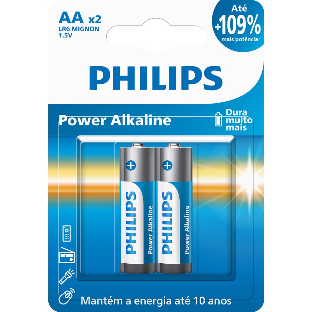 Pilha Philips Alcalina Aa 1.5V Blister