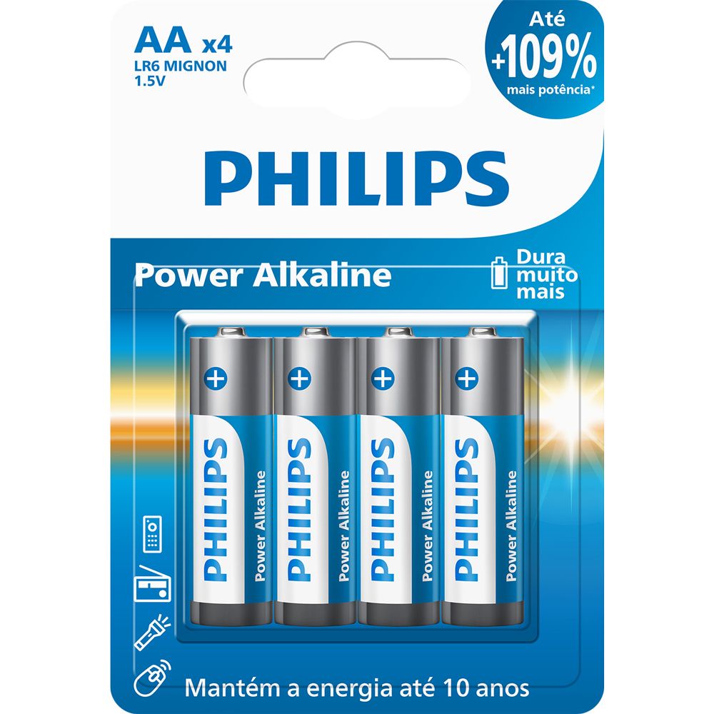 Pilha Philips Alcalina Aa 1.5V Blister