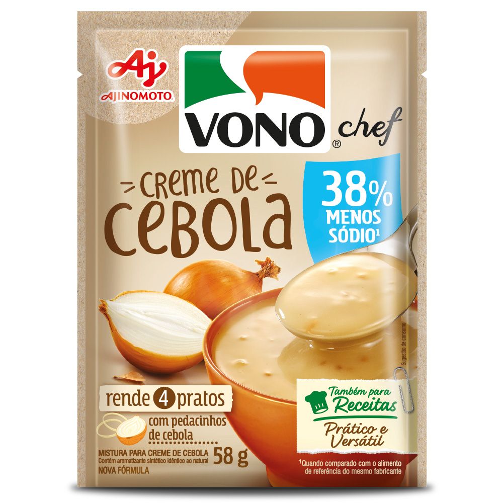 Sopa Cremosa VONO® Chef Sabor Creme De Cebola Menos Sódio 58G