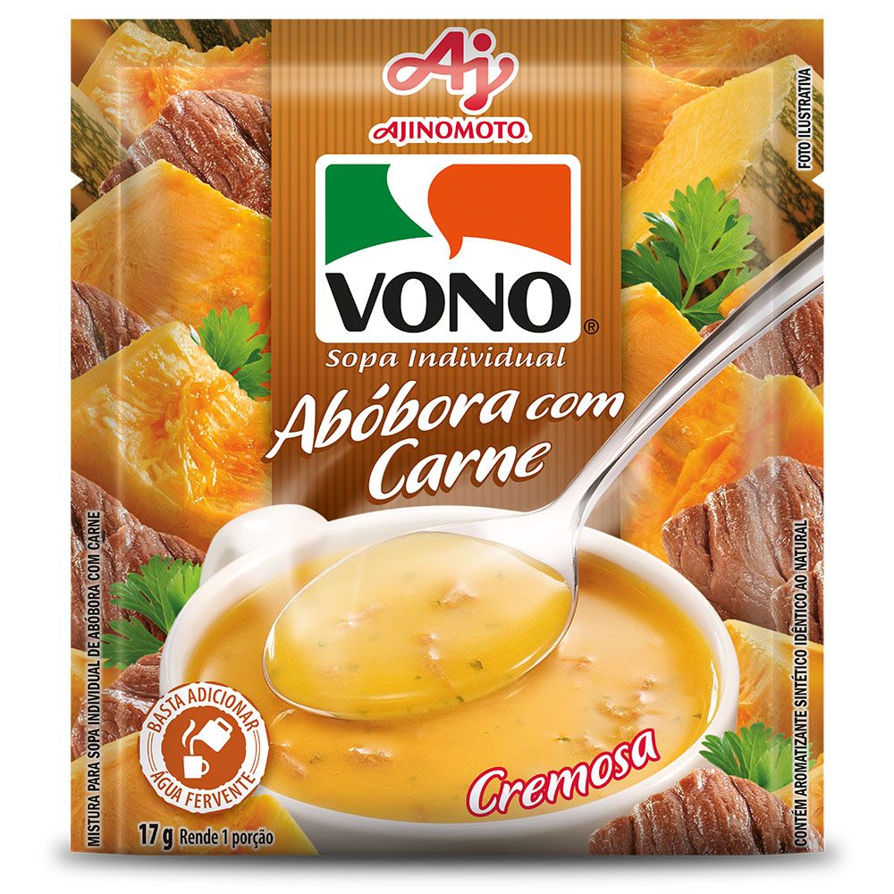 Sopa VONO® Individual Sabor Abóbora Com Carne 17G