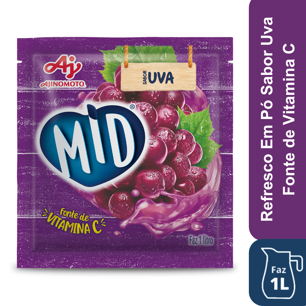 Refresco Em Pó Mid® Sabor Uva 20G