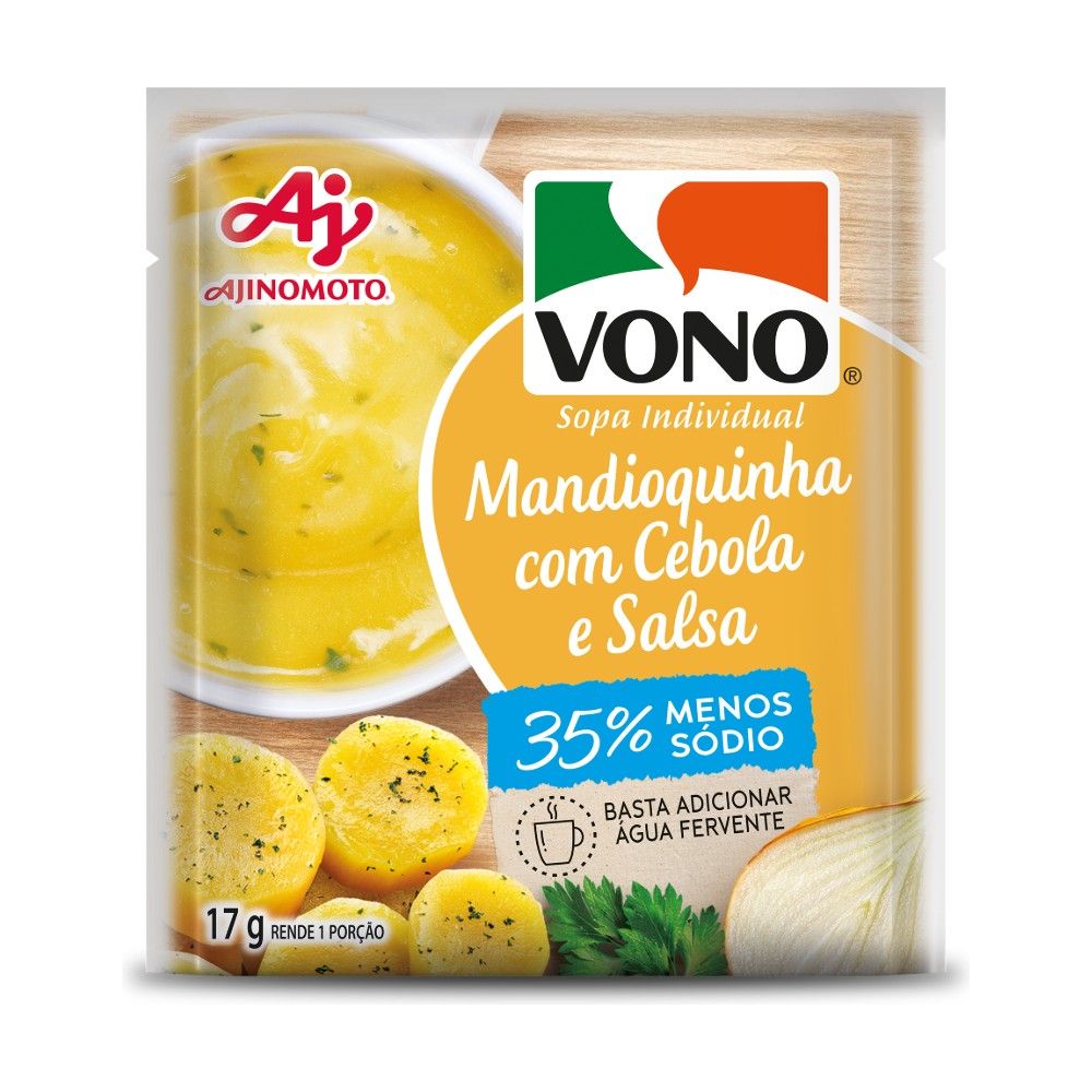 Sopa VONO® Individual Sabor Mandioquinha Com Cebola E Salsa Menos Sódio 17G