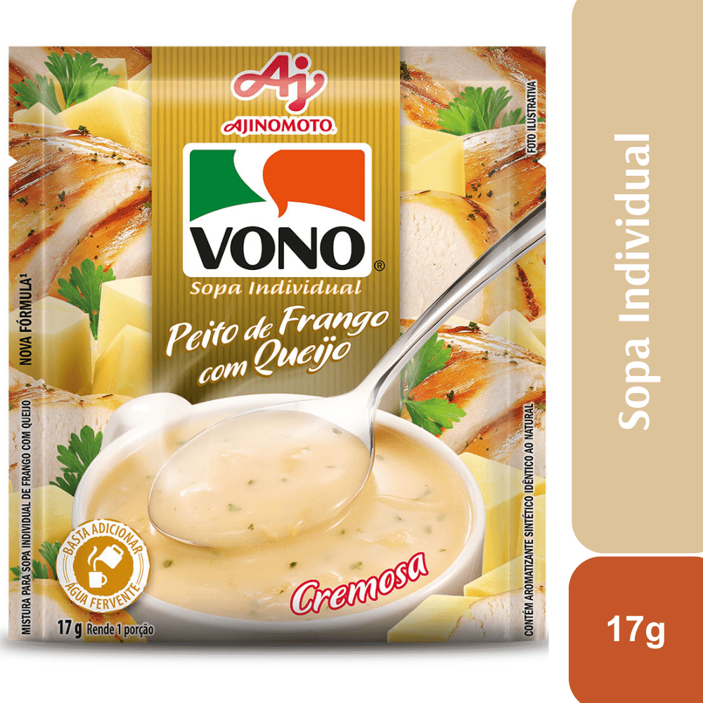 Sopa VONO® Individual Sabor Peito De Frango Com Queijo 17G