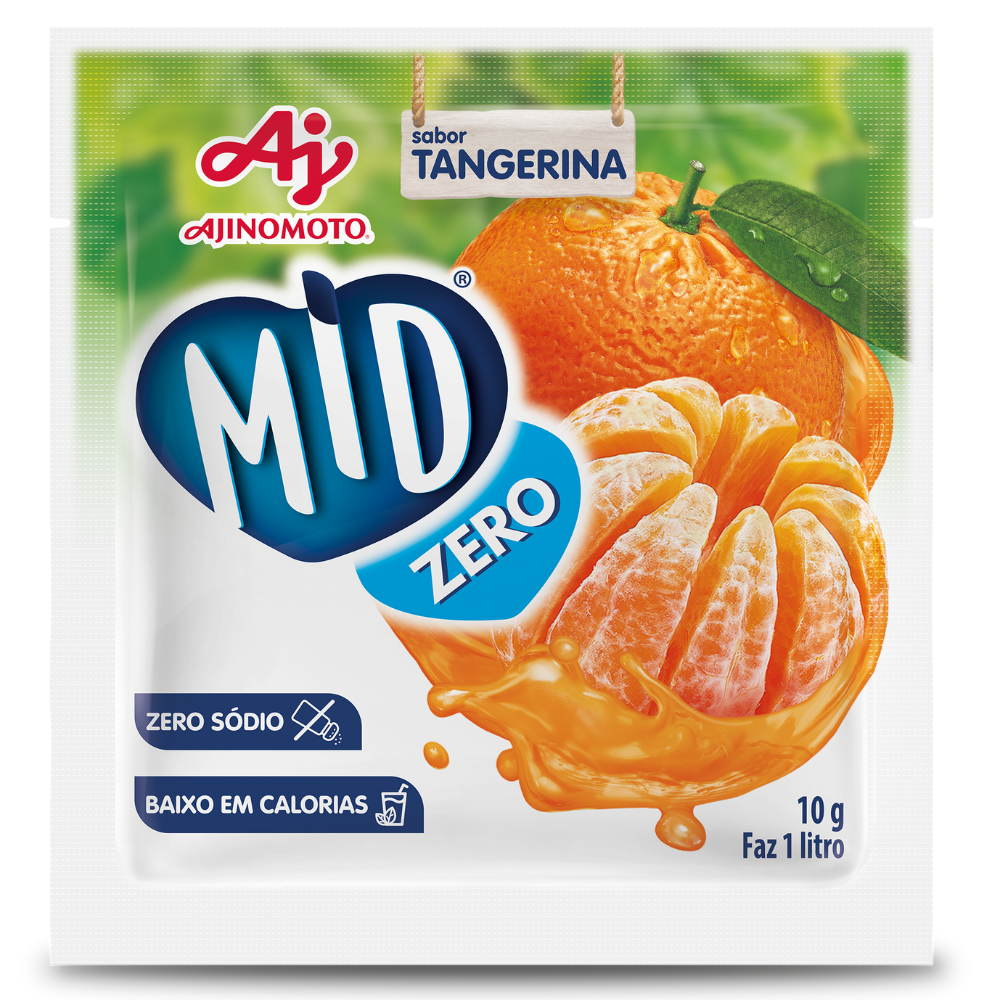 Refresco Em Pó Mid® Zero Açúcar Sabor Tangerina 10G