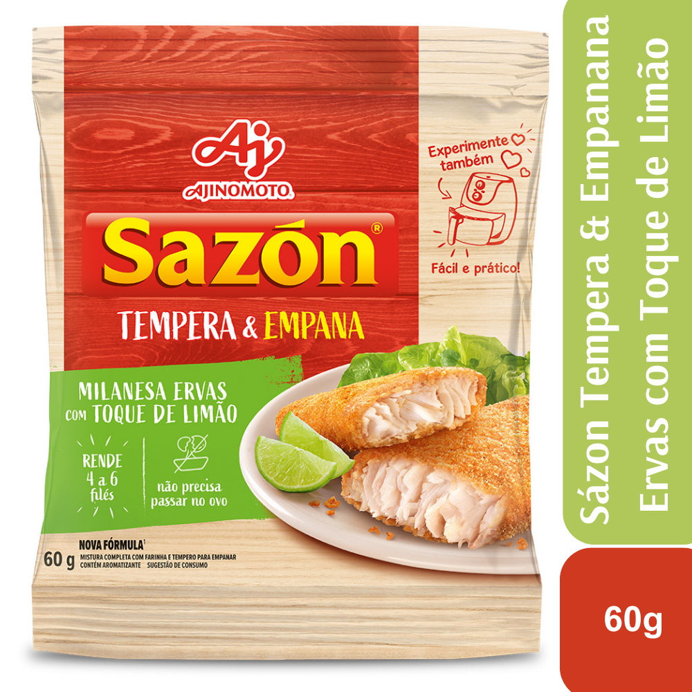 Sazón® Tempera E Empana Milanesa Sabor Ervas Com Toque De Limão 60G