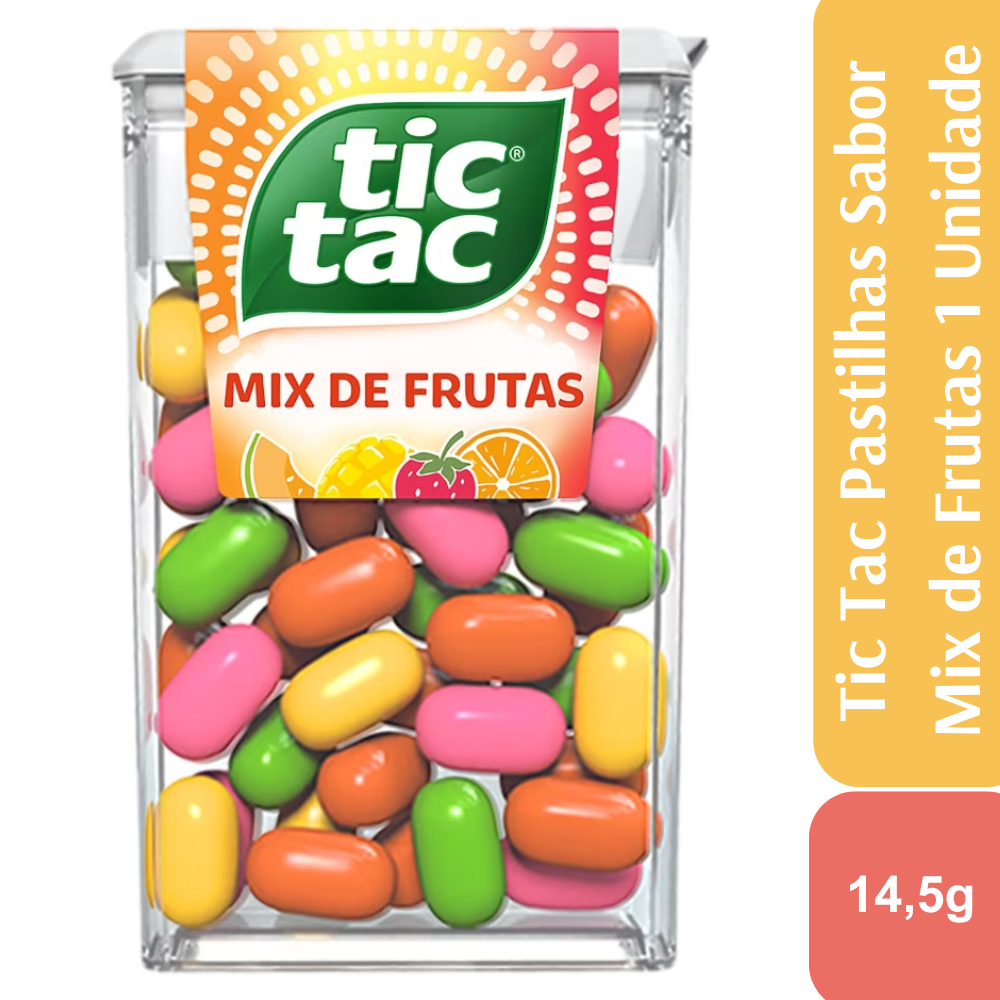 Tic Tac Pastilhas Sabor Mix de Frutas 14,5g 1 Unidade